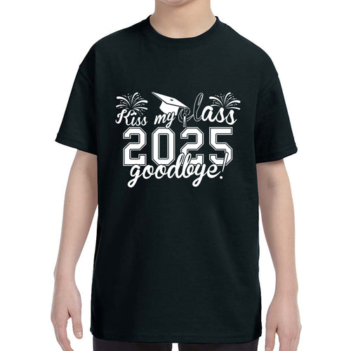 Kid's Kiss My Class Goodbye Funny Class Of 2025 Graduation T-Shirt