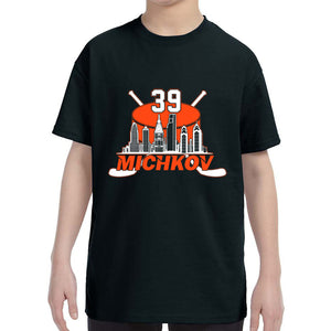 Kid's Michkov 39 Philadelphia Hockey Skyline T-Shirt