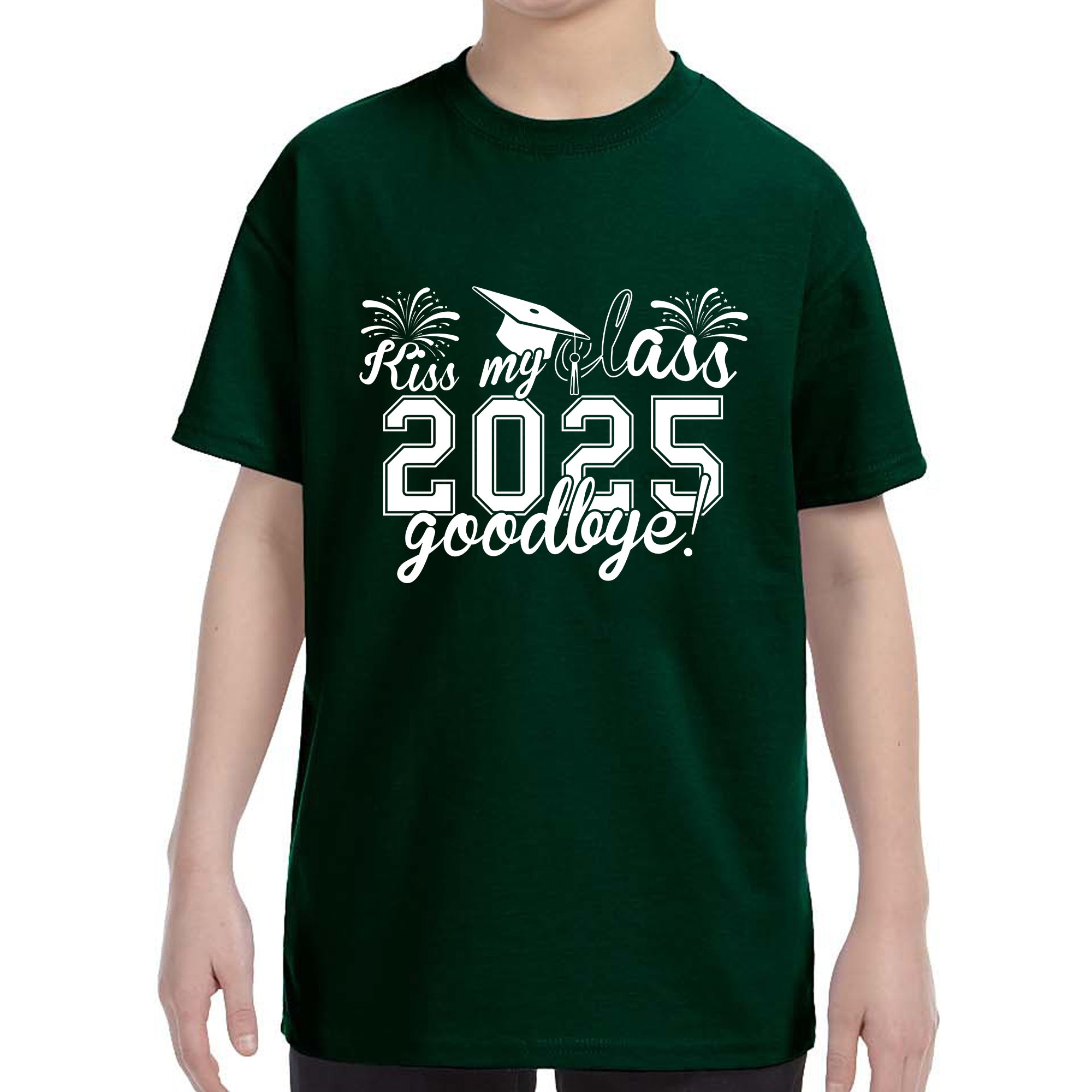 Kid's Kiss My Class Goodbye Funny Class Of 2025 Graduation T-Shirt