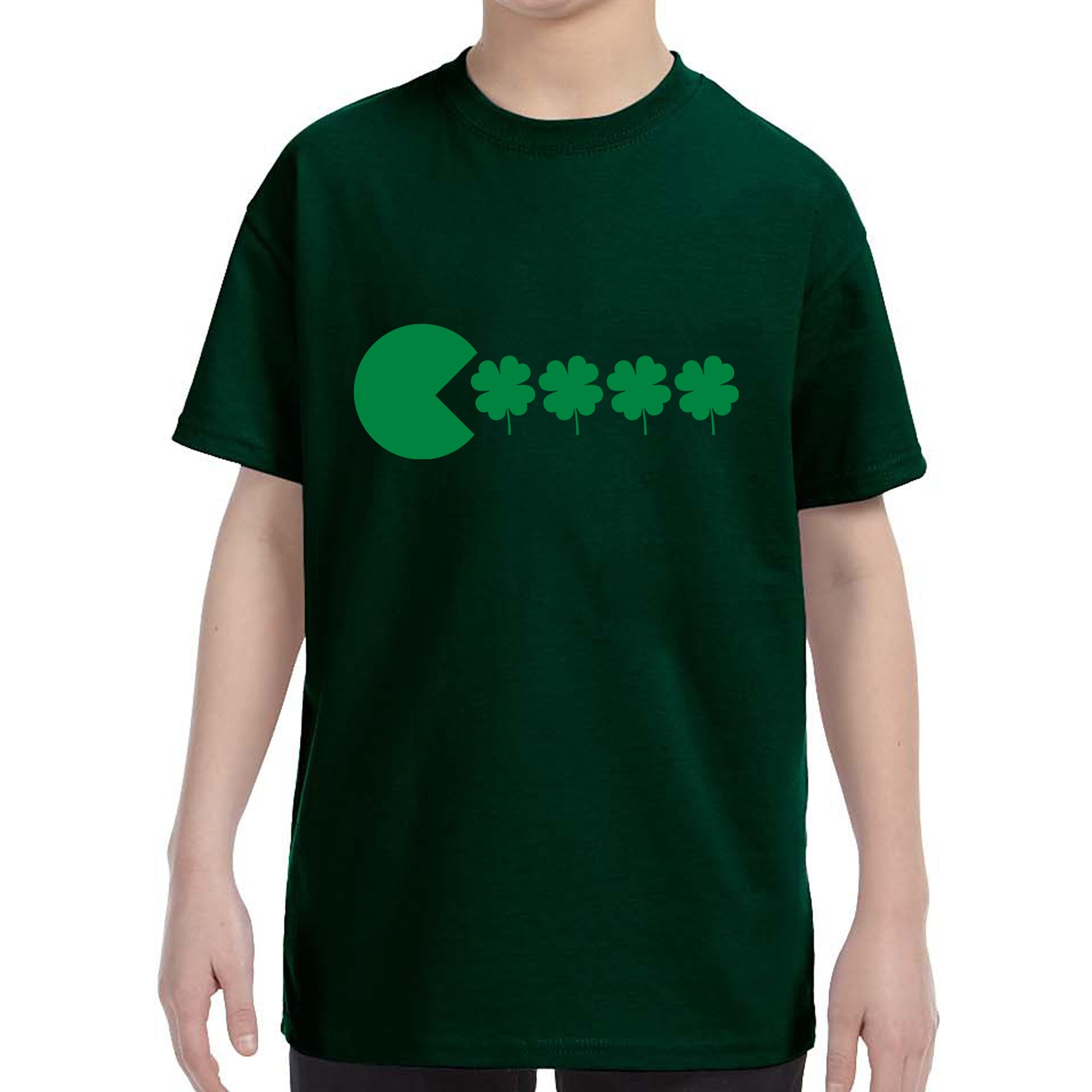 Kid's St Patricks Day Funny Goofy Retro Shamrock Eater Boys Girls T-Shirt Shirt Tshirt