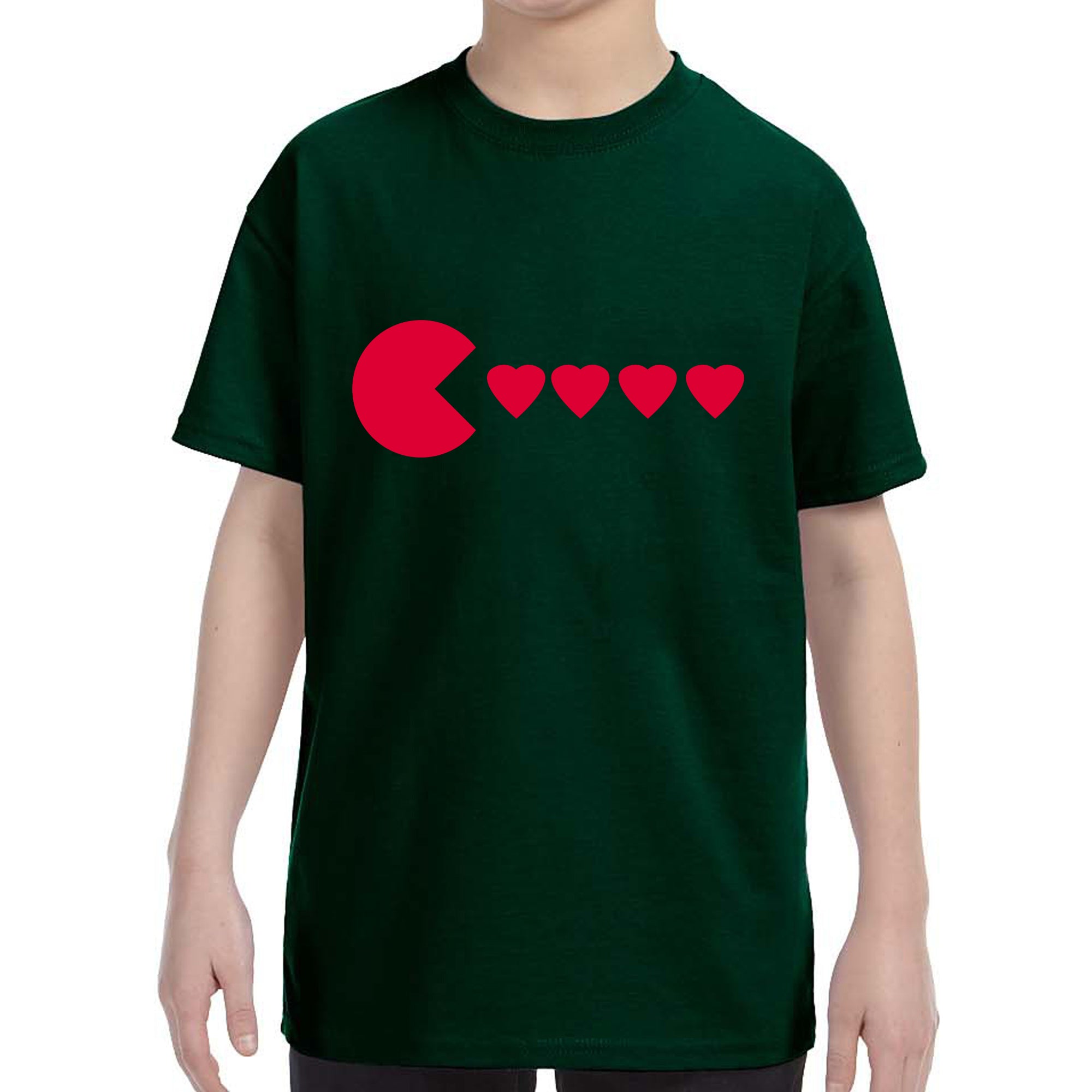 Kid's Valentines Day Heart Eater Boys Girls T-Shirt