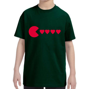Kid's Valentines Day Heart Eater Boys Girls T-Shirt