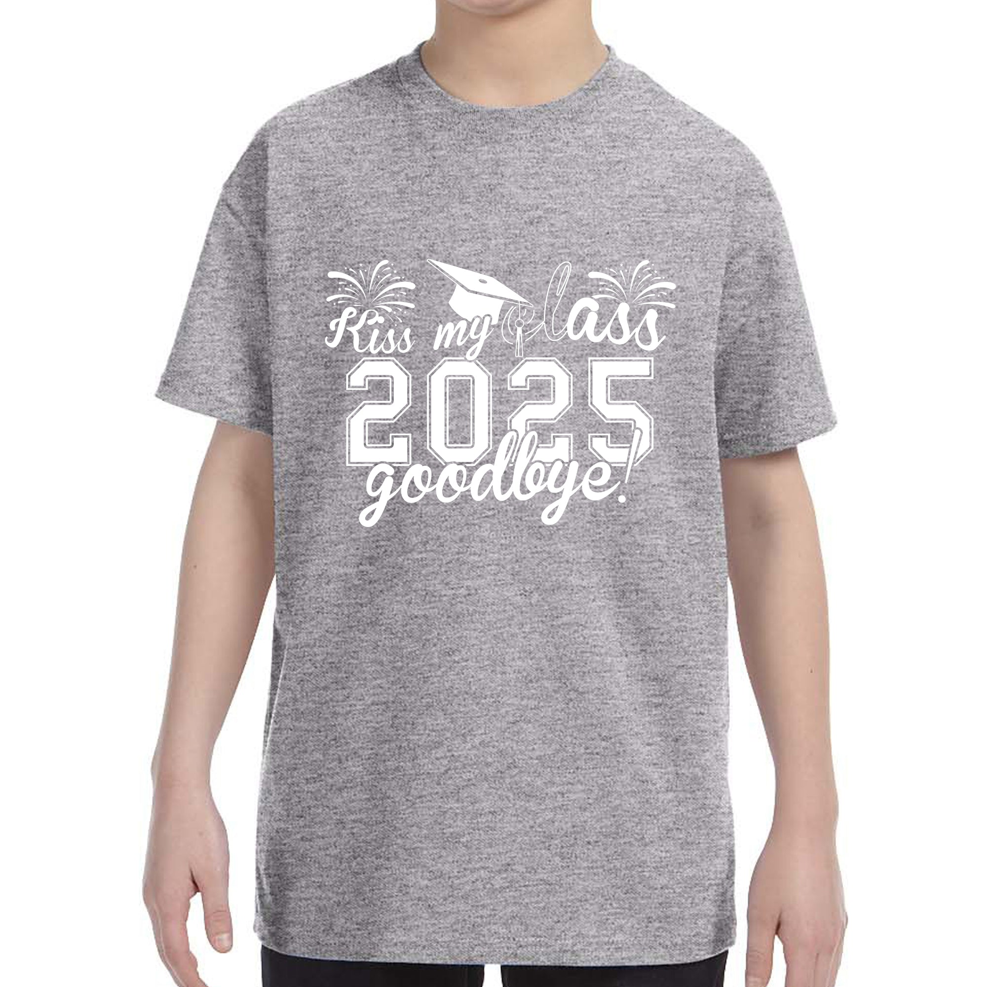 Kid's Kiss My Class Goodbye Funny Class Of 2025 Graduation T-Shirt