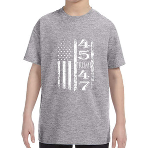 Kid's Trump 45 47 American Flag T-Shirt