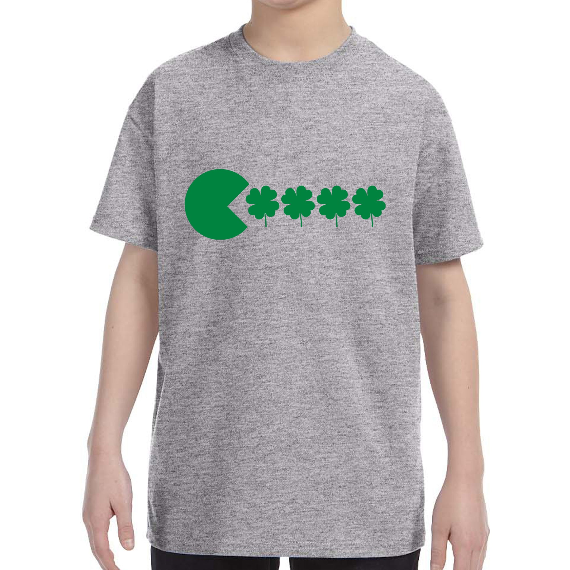 Kid's St Patricks Day Funny Goofy Retro Shamrock Eater Boys Girls T-Shirt Shirt Tshirt