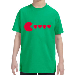 Kid's Valentines Day Heart Eater Boys Girls T-Shirt