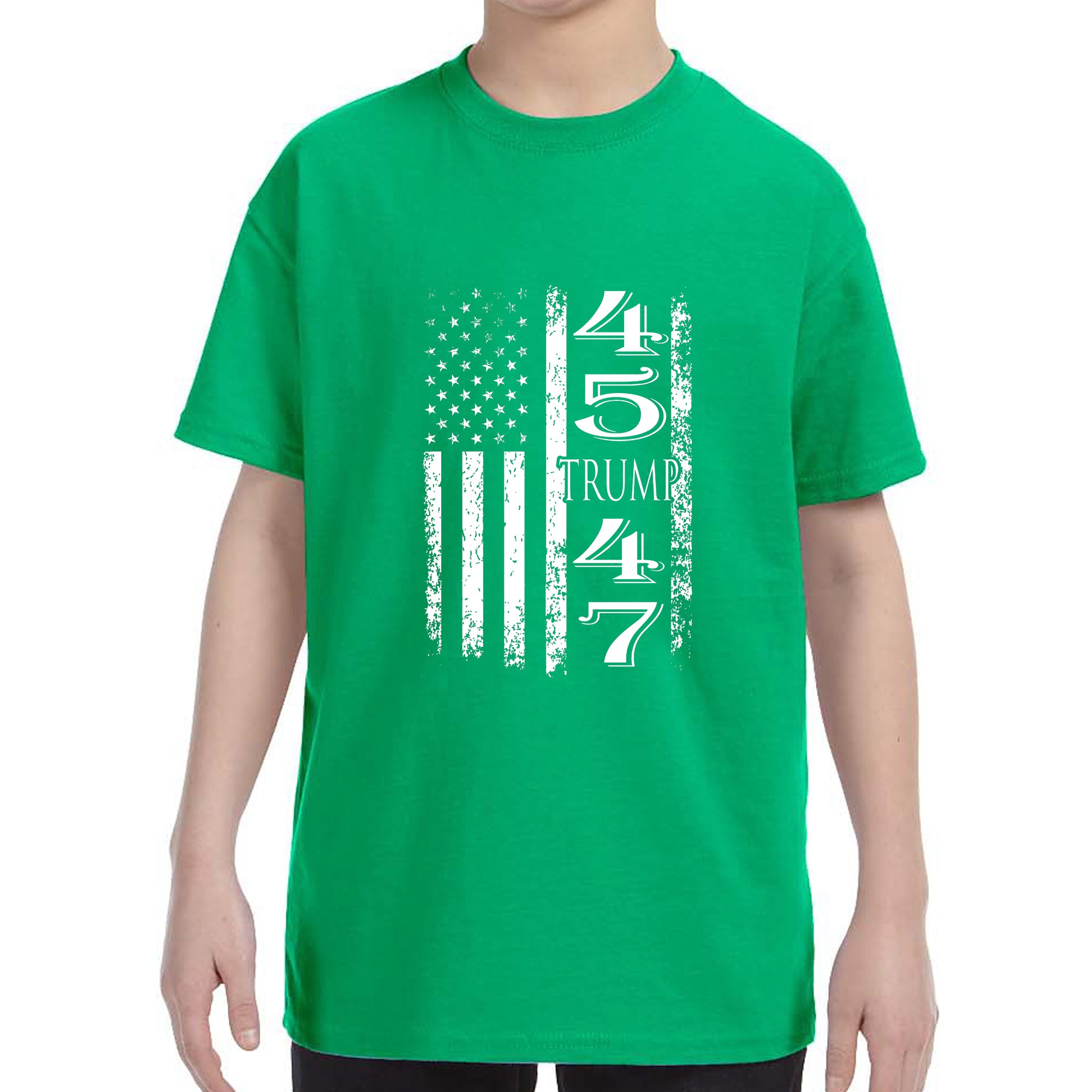 Kid's Trump 45 47 American Flag T-Shirt