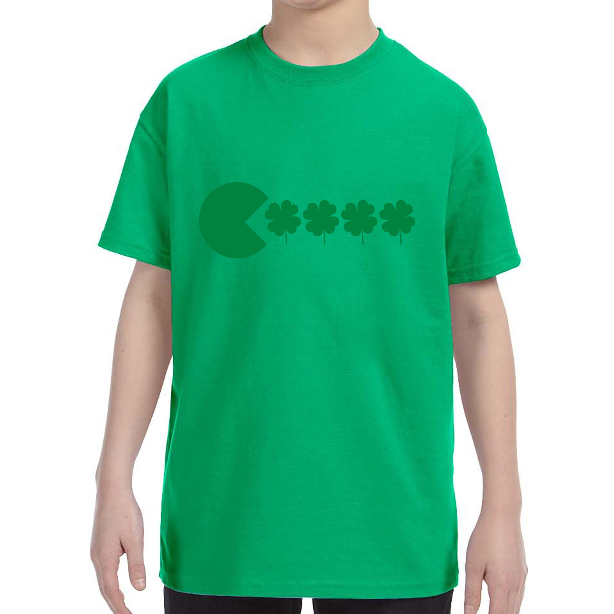 Kid's St Patricks Day Funny Goofy Retro Shamrock Eater Boys Girls T-Shirt Shirt Tshirt