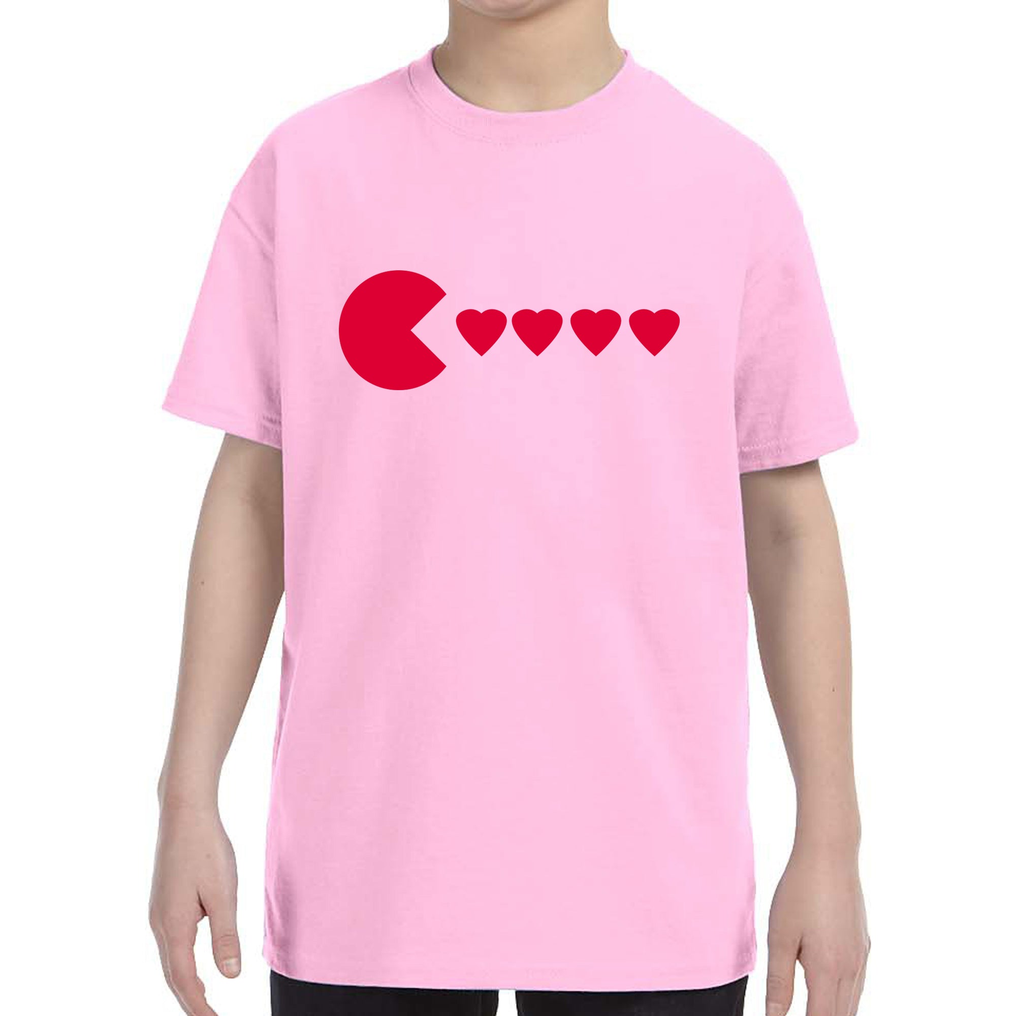 Kid's Valentines Day Heart Eater Boys Girls T-Shirt
