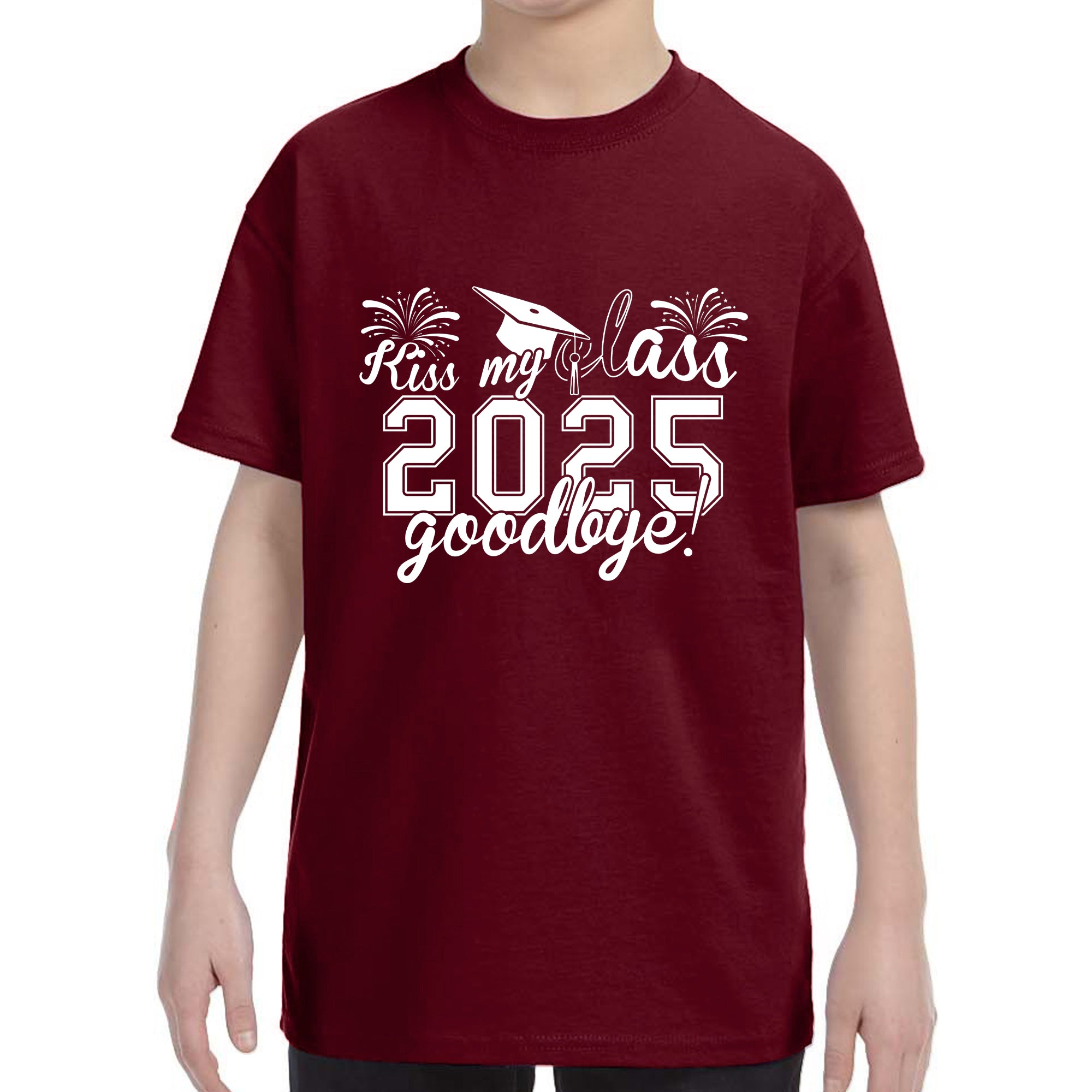 Kid's Kiss My Class Goodbye Funny Class Of 2025 Graduation T-Shirt