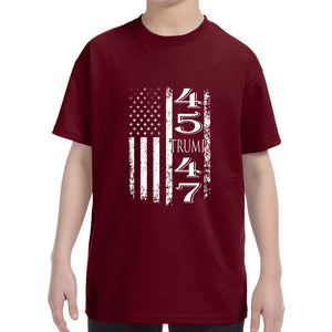 Kid's Trump 45 47 American Flag T-Shirt