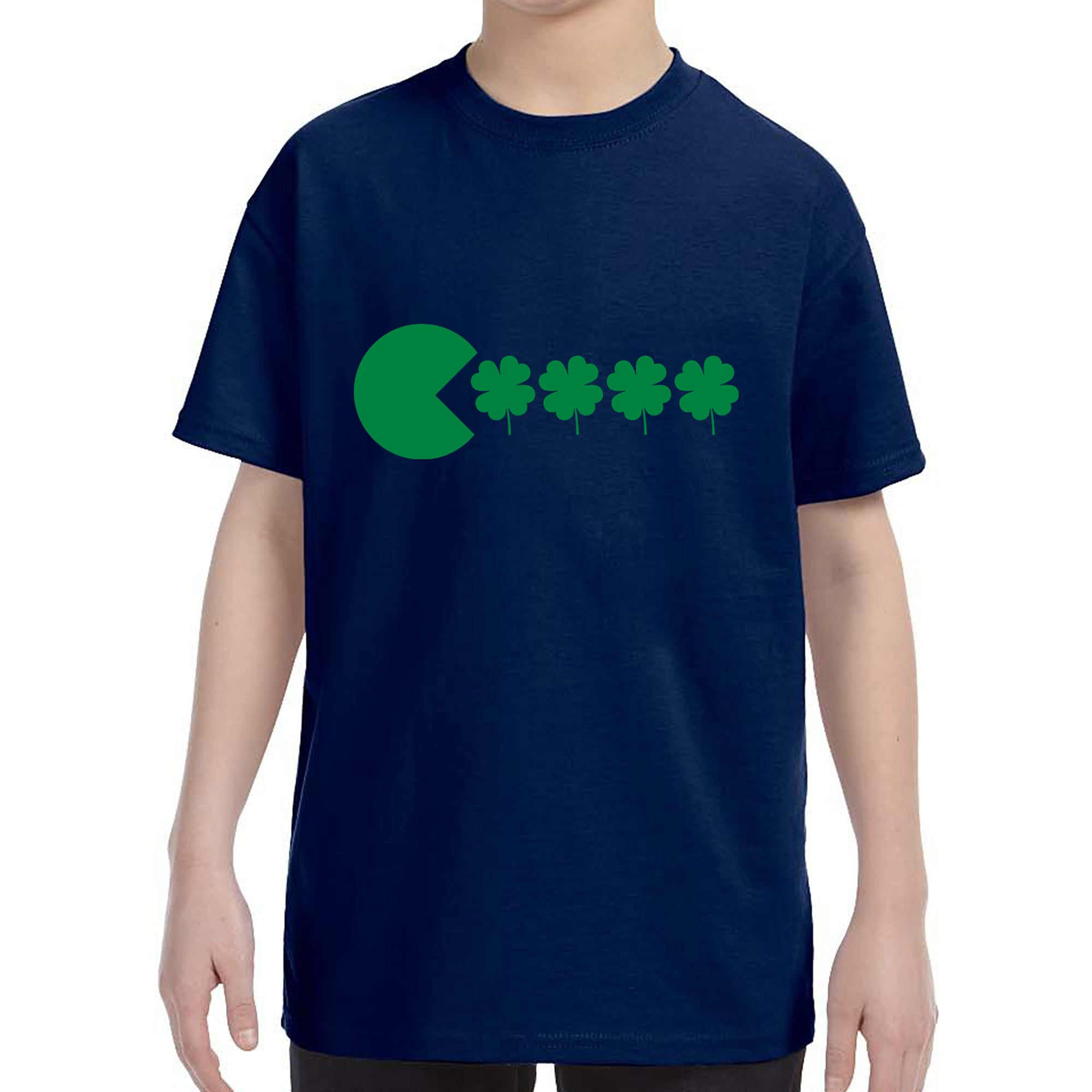 Kid's St Patricks Day Funny Goofy Retro Shamrock Eater Boys Girls T-Shirt Shirt Tshirt