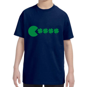 Kid's St Patricks Day Funny Goofy Retro Shamrock Eater Boys Girls T-Shirt Shirt Tshirt