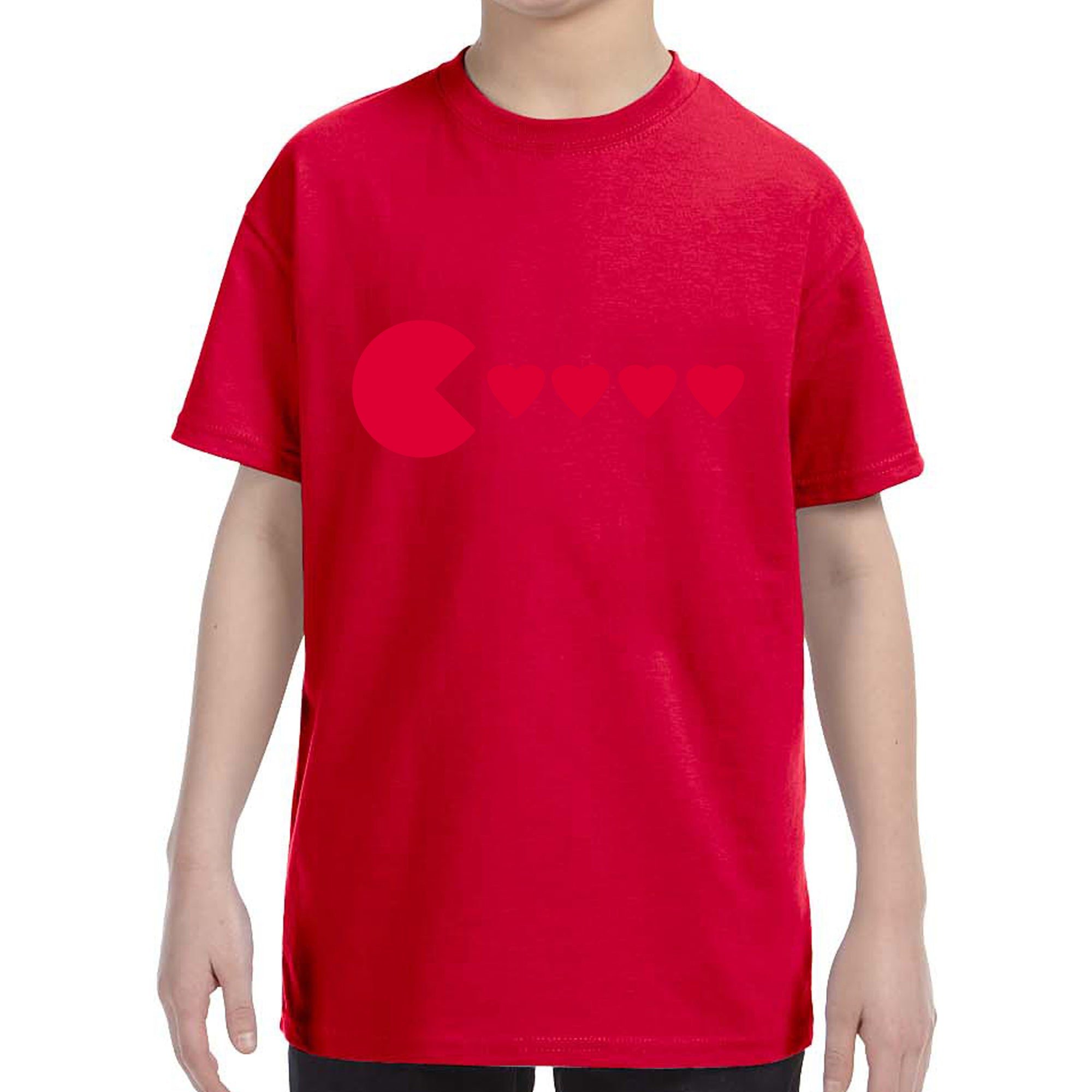 Kid's Valentines Day Heart Eater Boys Girls T-Shirt