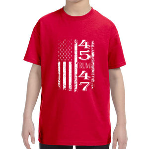 Kid's Trump 45 47 American Flag T-Shirt