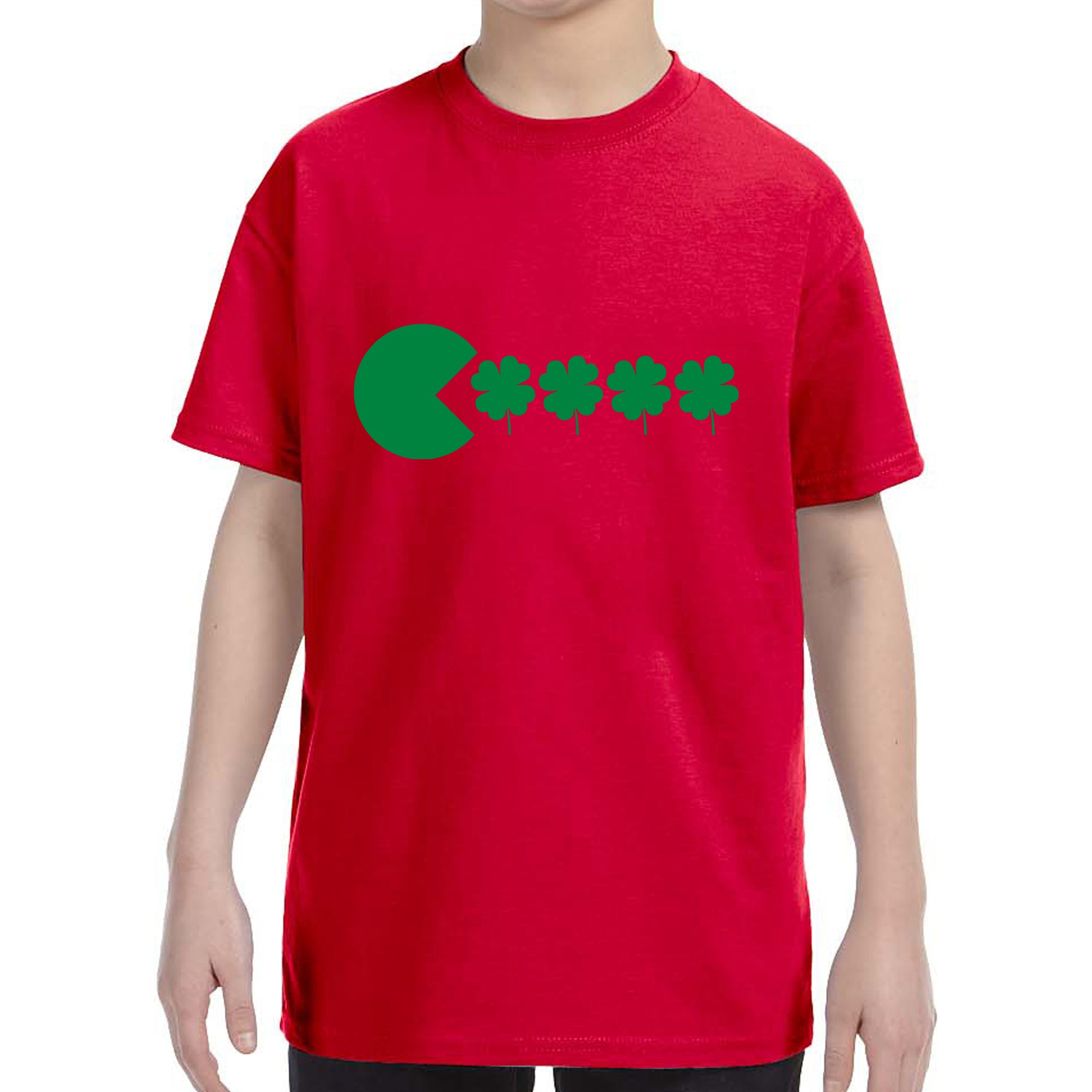 Kid's St Patricks Day Funny Goofy Retro Shamrock Eater Boys Girls T-Shirt Shirt Tshirt