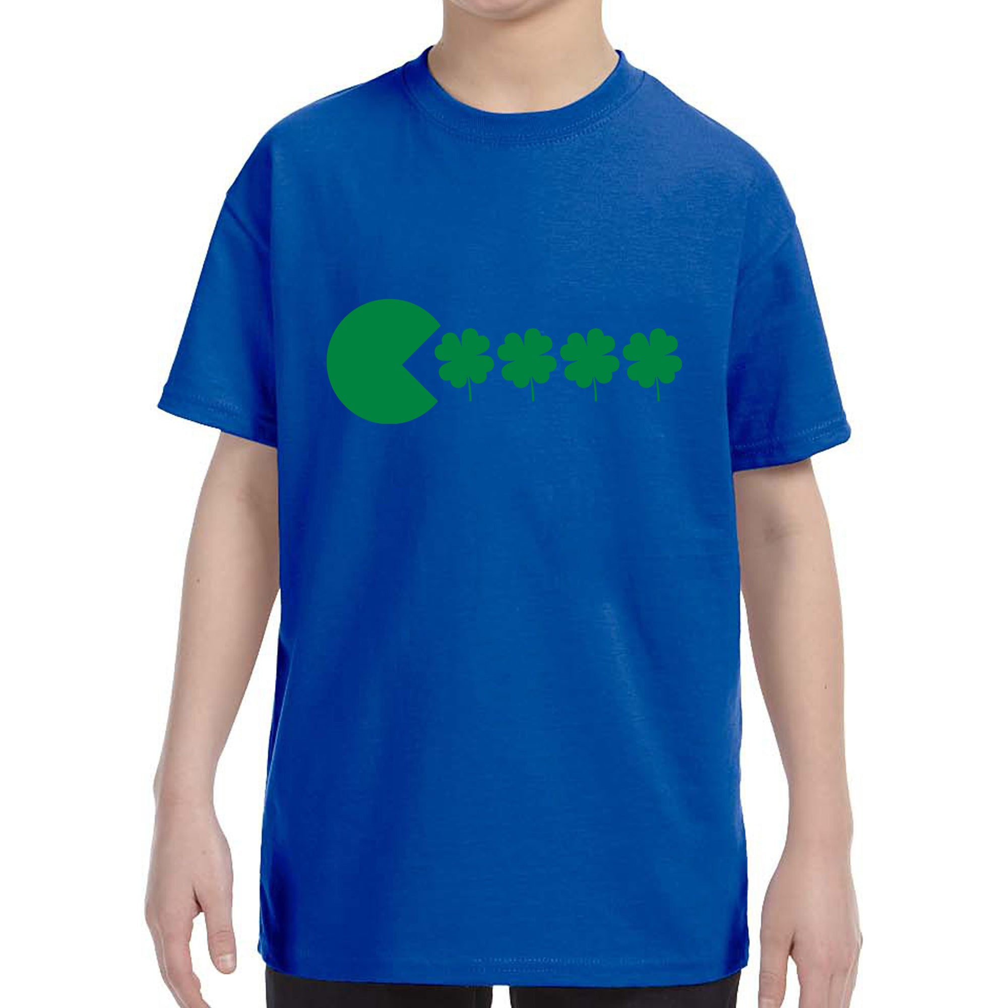 Kid's St Patricks Day Funny Goofy Retro Shamrock Eater Boys Girls T-Shirt Shirt Tshirt
