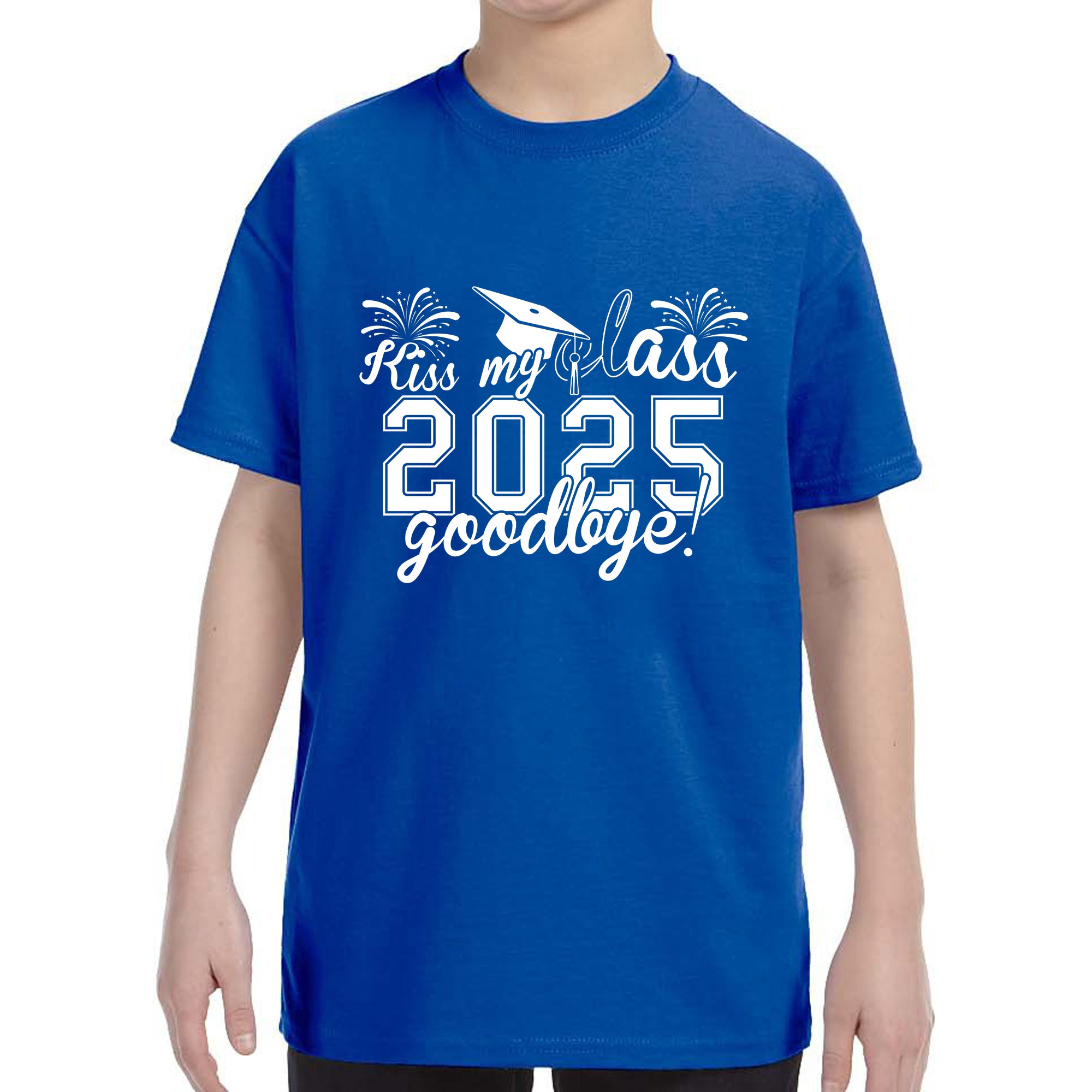 Kid's Kiss My Class Goodbye Funny Class Of 2025 Graduation T-Shirt