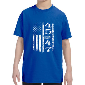 Kid's Trump 45 47 American Flag T-Shirt