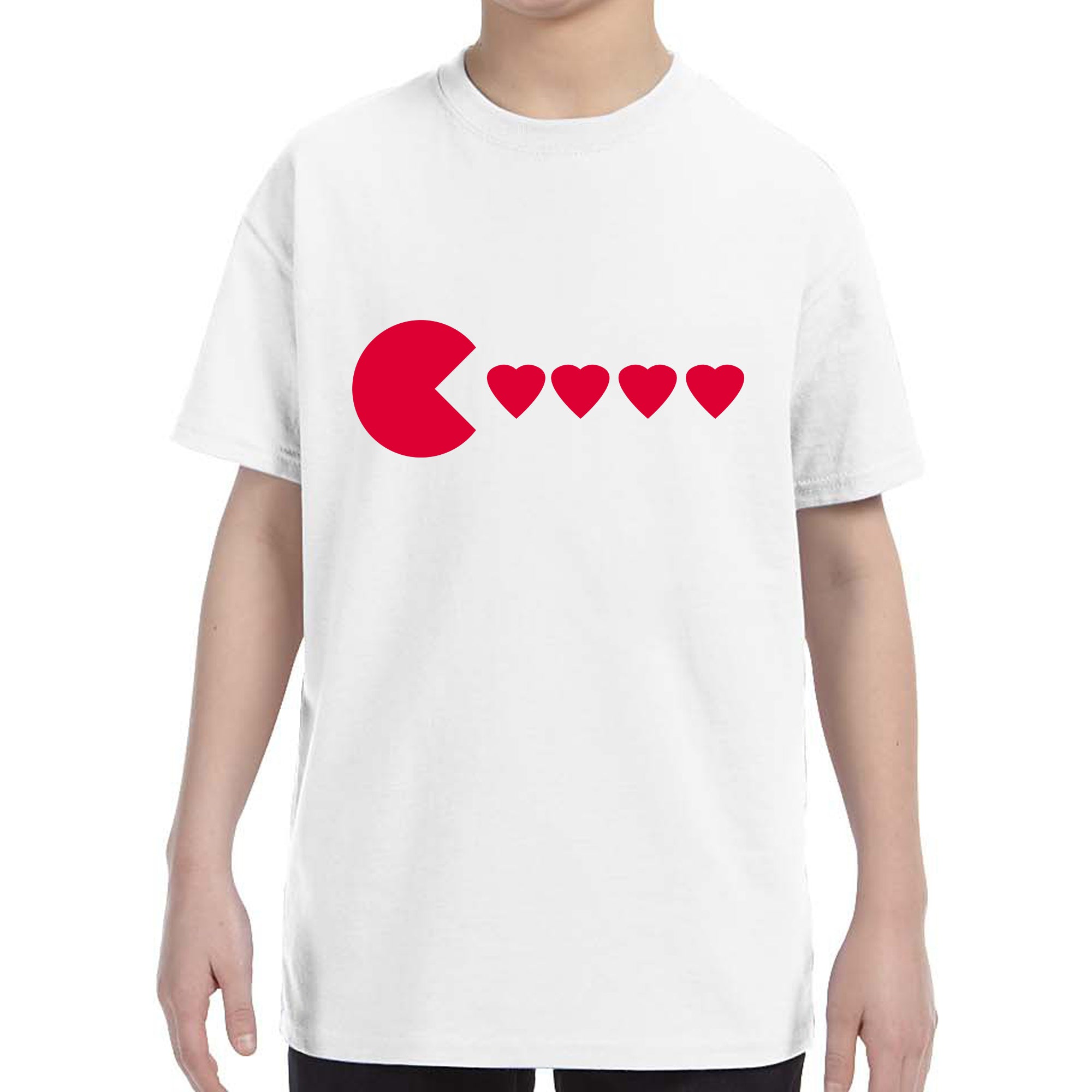 Kid's Valentines Day Heart Eater Boys Girls T-Shirt