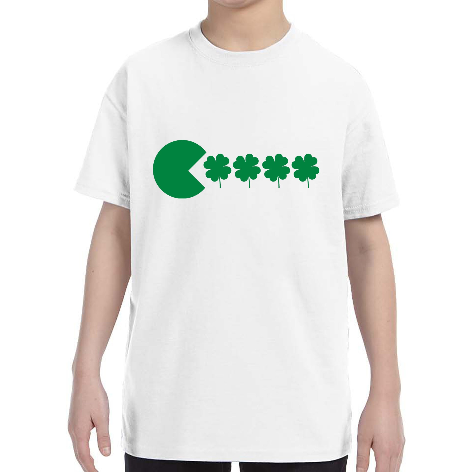 Kid's St Patricks Day Funny Goofy Retro Shamrock Eater Boys Girls T-Shirt Shirt Tshirt