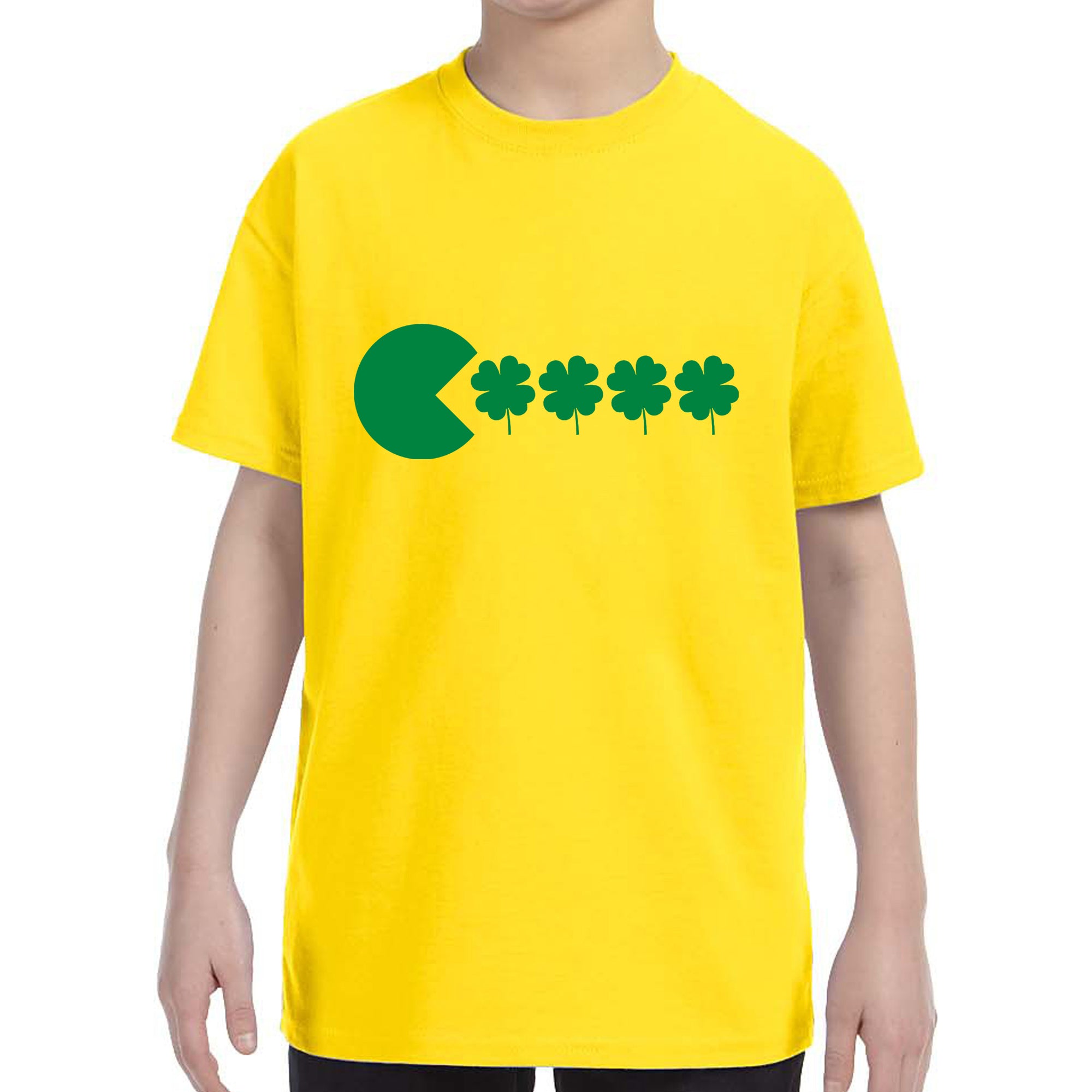 Kid's St Patricks Day Funny Goofy Retro Shamrock Eater Boys Girls T-Shirt Shirt Tshirt