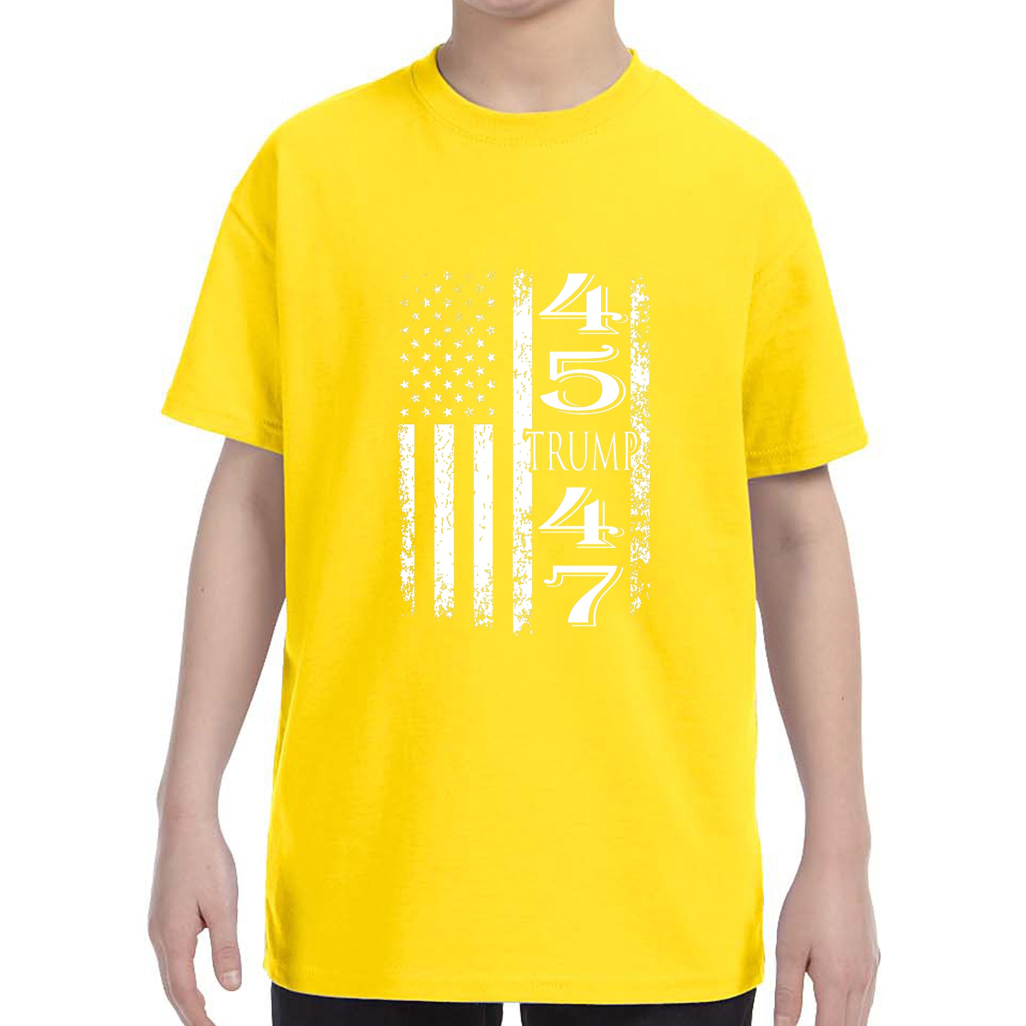 Kid's Trump 45 47 American Flag T-Shirt