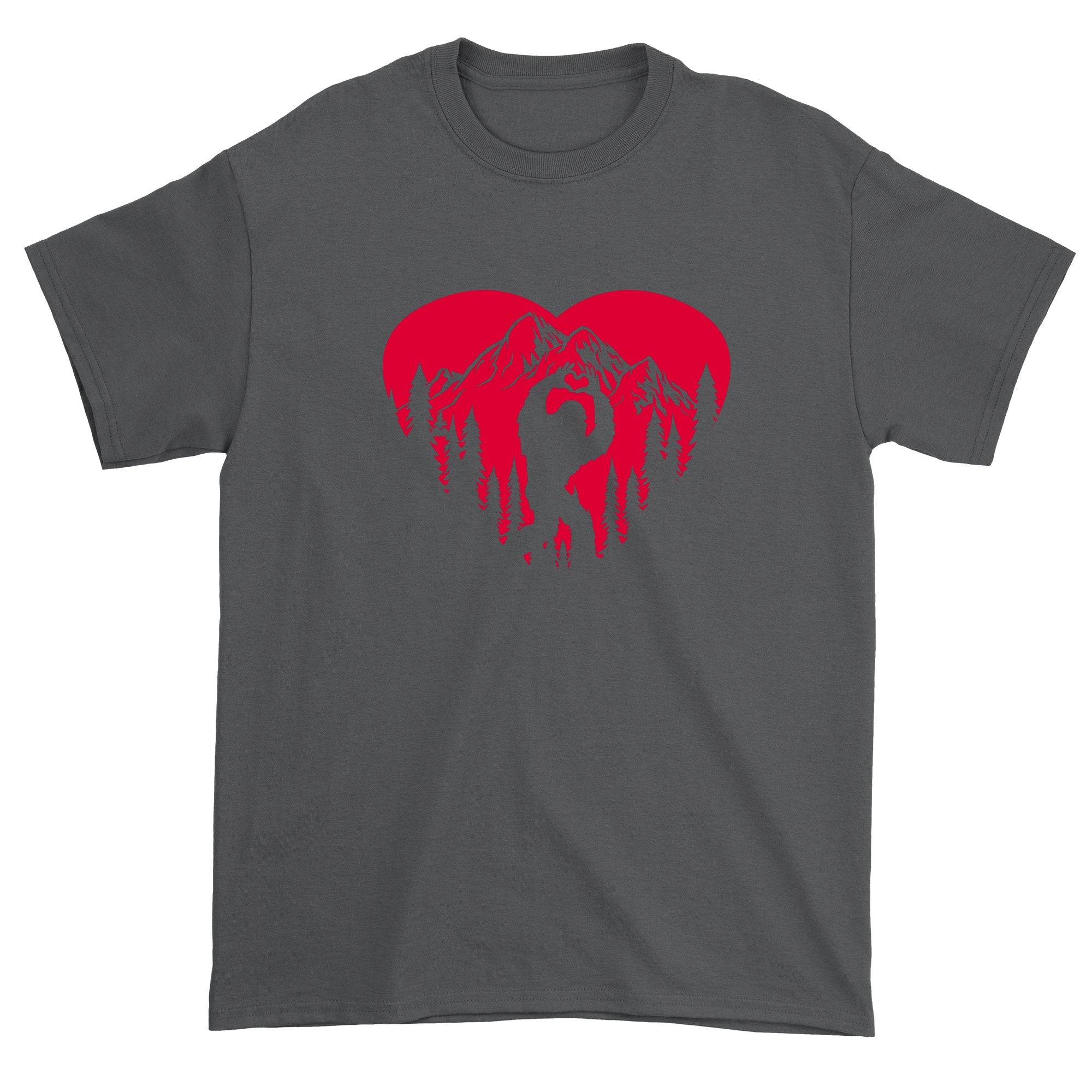 Men's Valentines Day Bigfoot Heart Sasquach Love T-Shirt