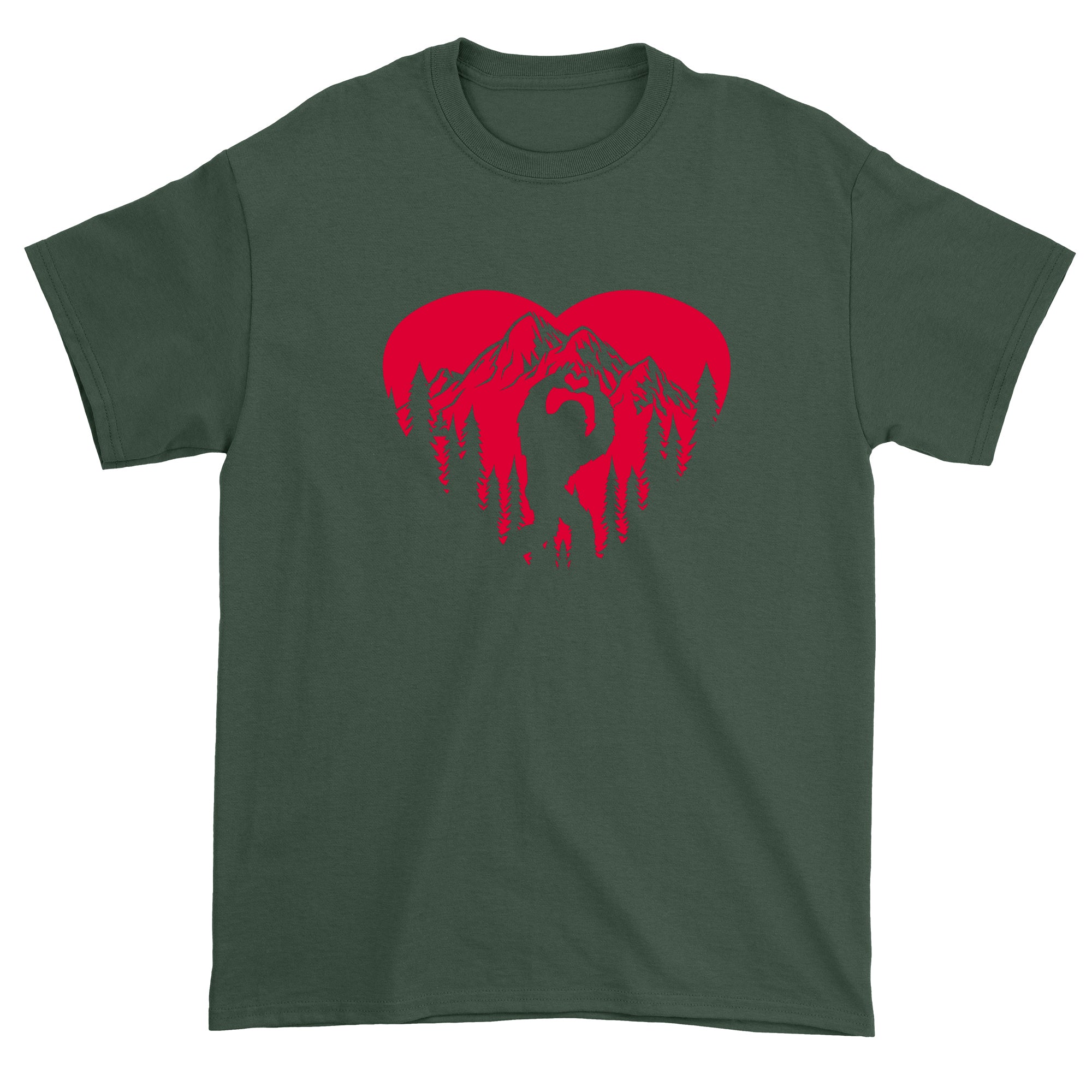 Men's Valentines Day Bigfoot Heart Sasquach Love T-Shirt