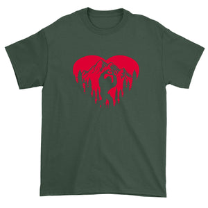 Men's Valentines Day Bigfoot Heart Sasquach Love T-Shirt
