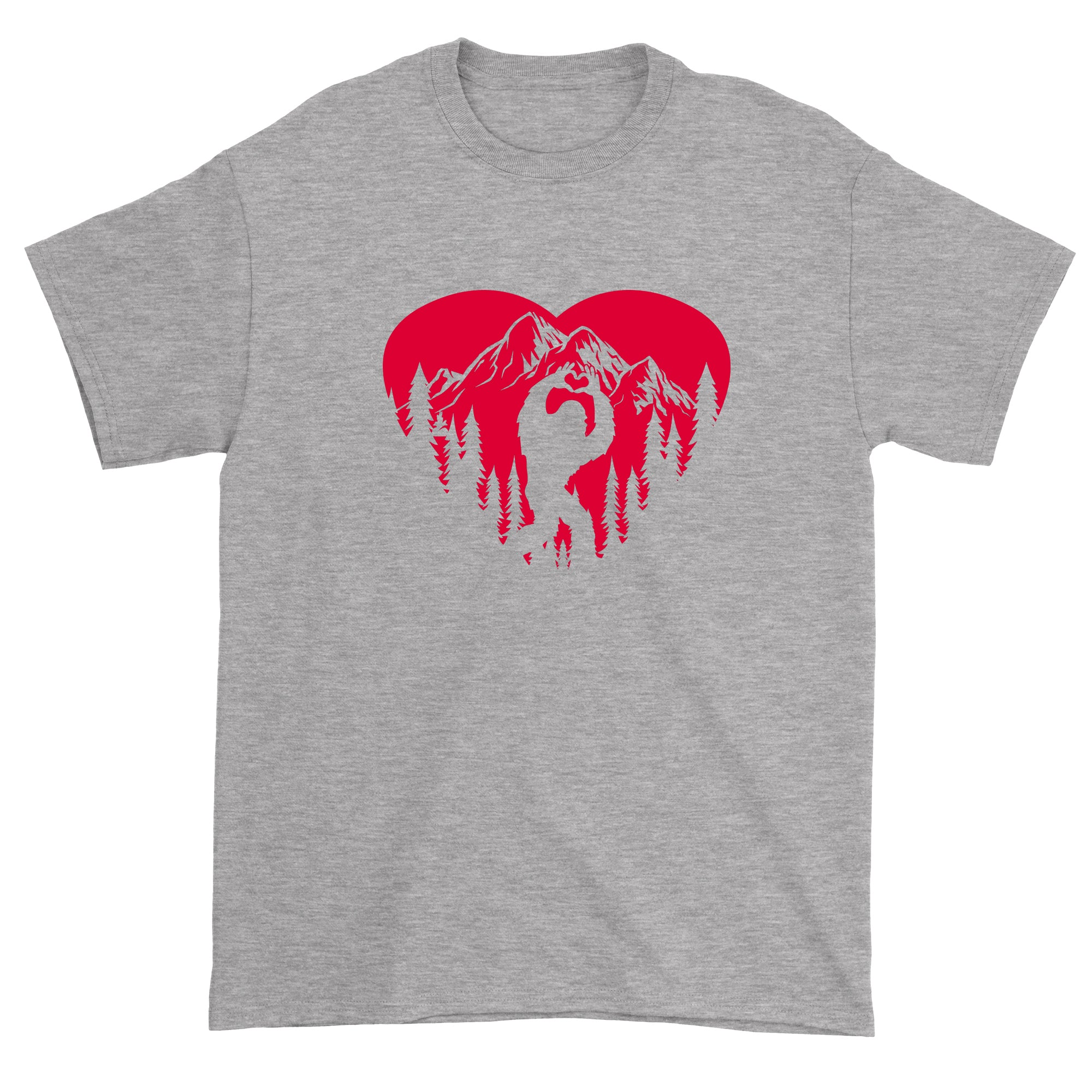 Men's Valentines Day Bigfoot Heart Sasquach Love T-Shirt