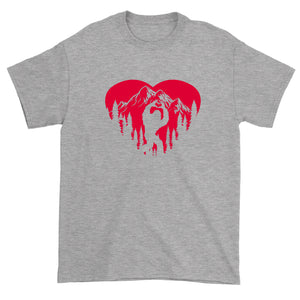 Men's Valentines Day Bigfoot Heart Sasquach Love T-Shirt
