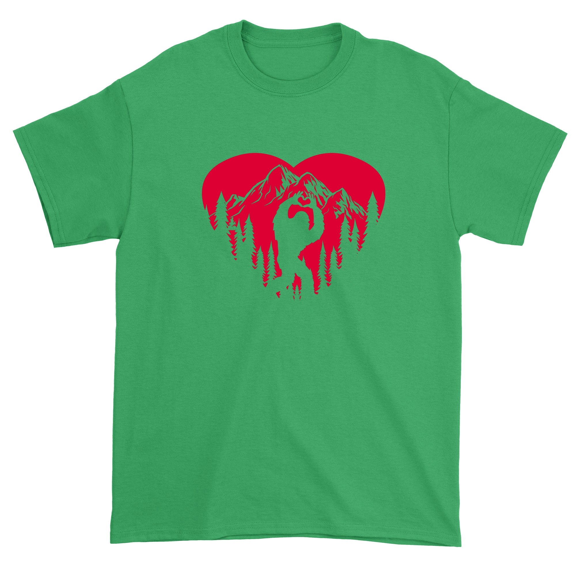 Men's Valentines Day Bigfoot Heart Sasquach Love T-Shirt