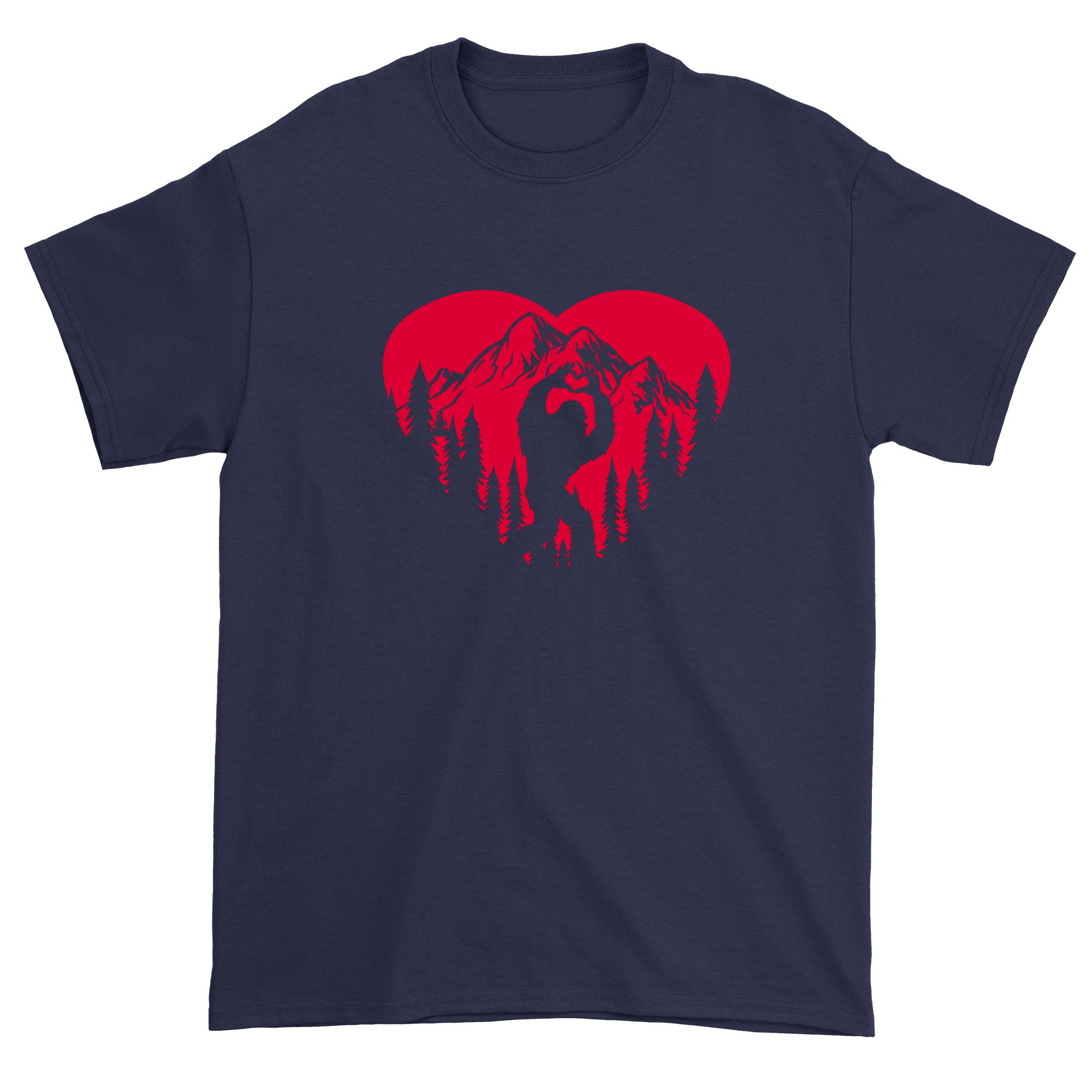 Men's Valentines Day Bigfoot Heart Sasquach Love T-Shirt