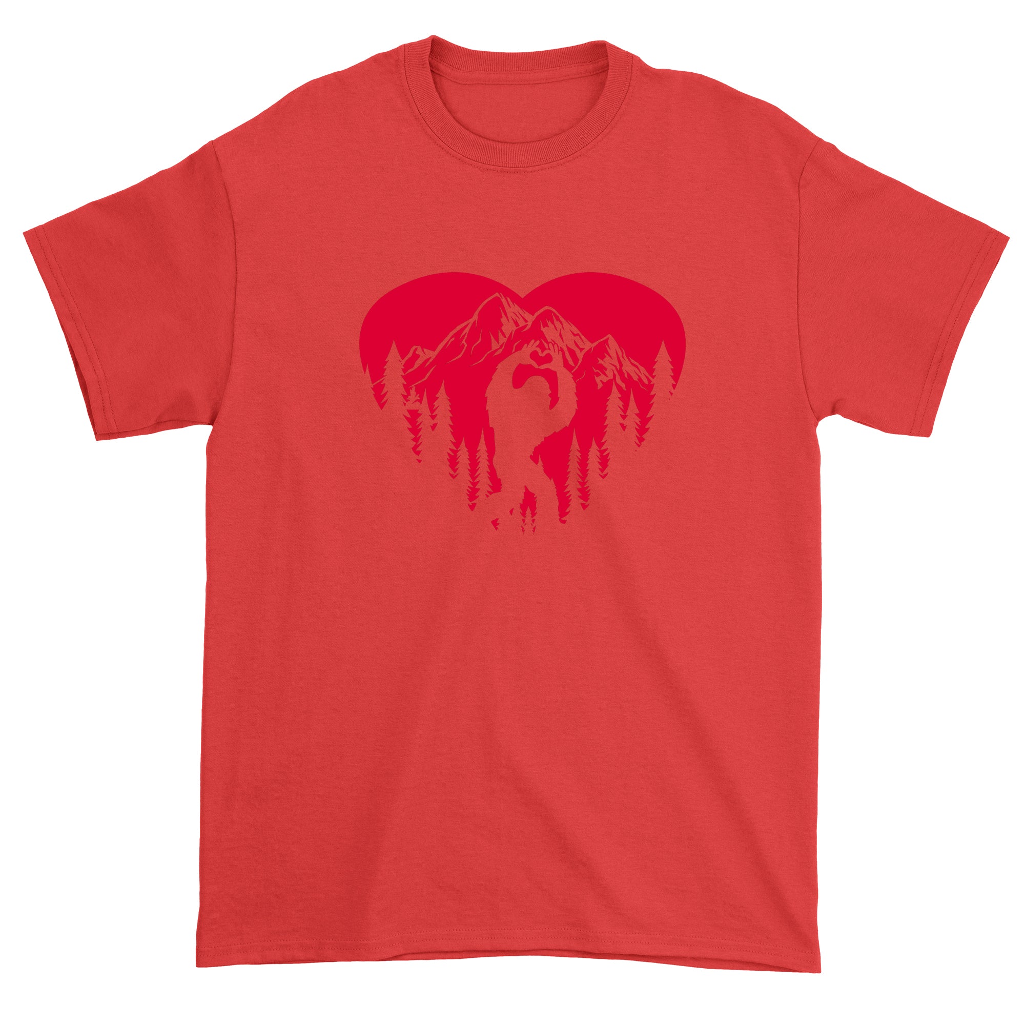 Men's Valentines Day Bigfoot Heart Sasquach Love T-Shirt