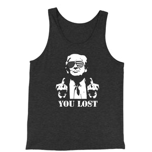 Tank Top Trump You Lost Missed Arrest Middle Finger Jersey