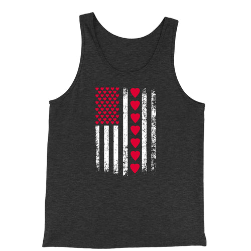 Tank Top Valentines Day American Flag Patriotic Hearts Men's Jersey