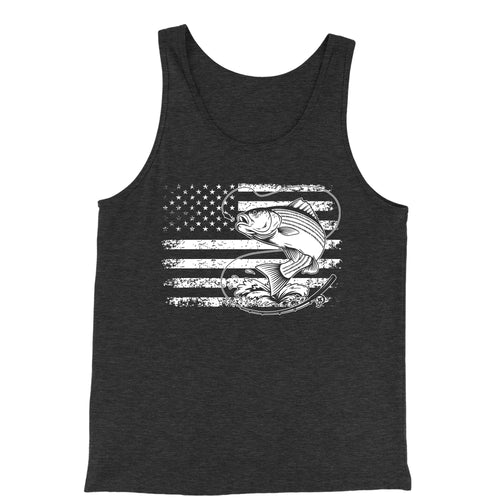 Tank Top Patriotic Bass Fishing American Flag Fisherman Jersey