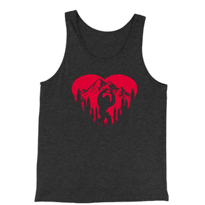 Tank Top Valentines Day Bigfoot Heart Sasquach Love Men's Jersey