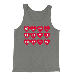 Tank Top Valentines Day Heart Faces Men's Jersey