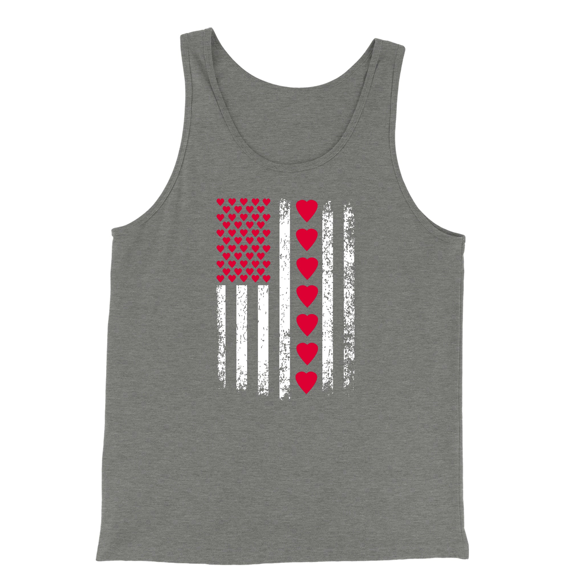 Tank Top Valentines Day American Flag Patriotic Hearts Men's Jersey