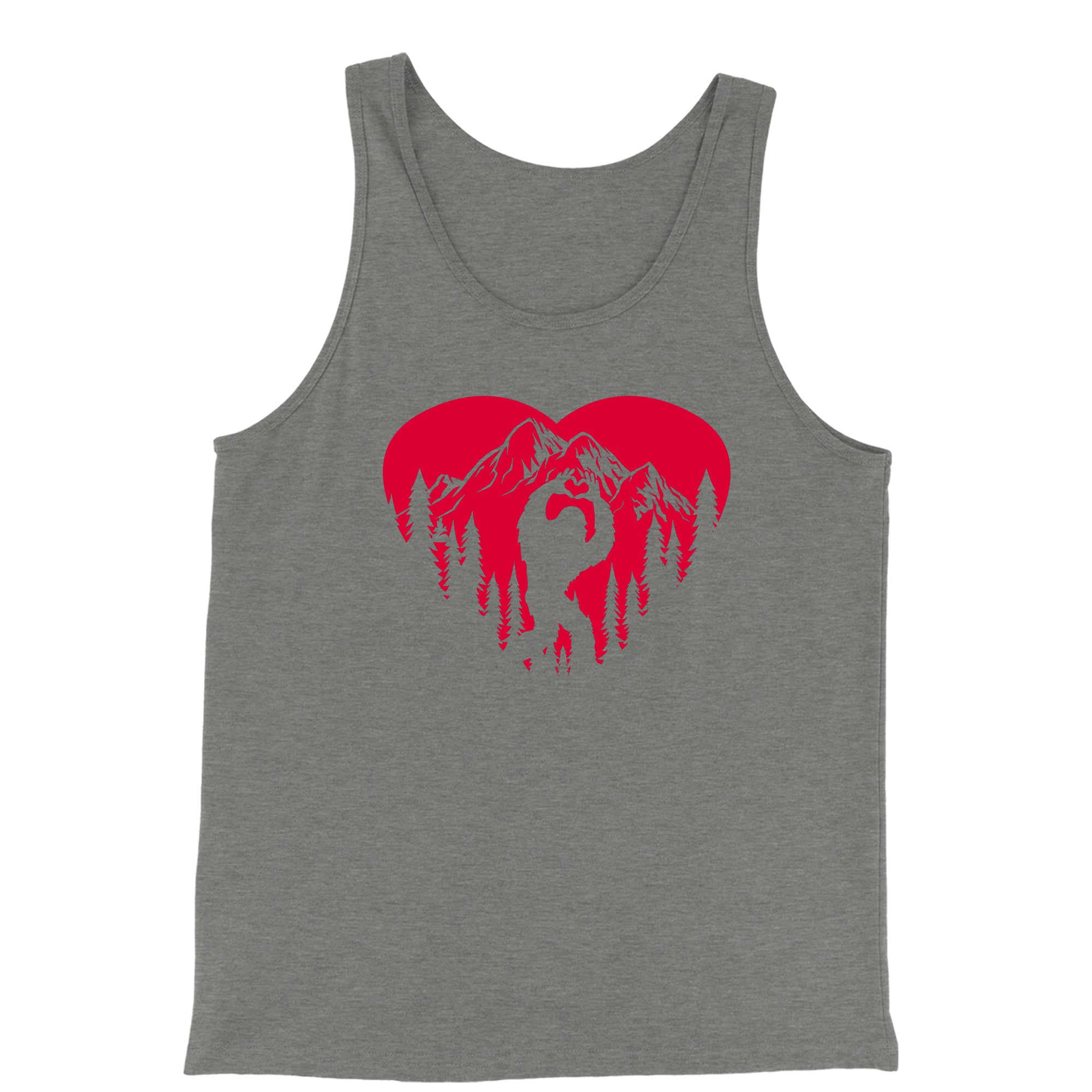 Tank Top Valentines Day Bigfoot Heart Sasquach Love Men's Jersey