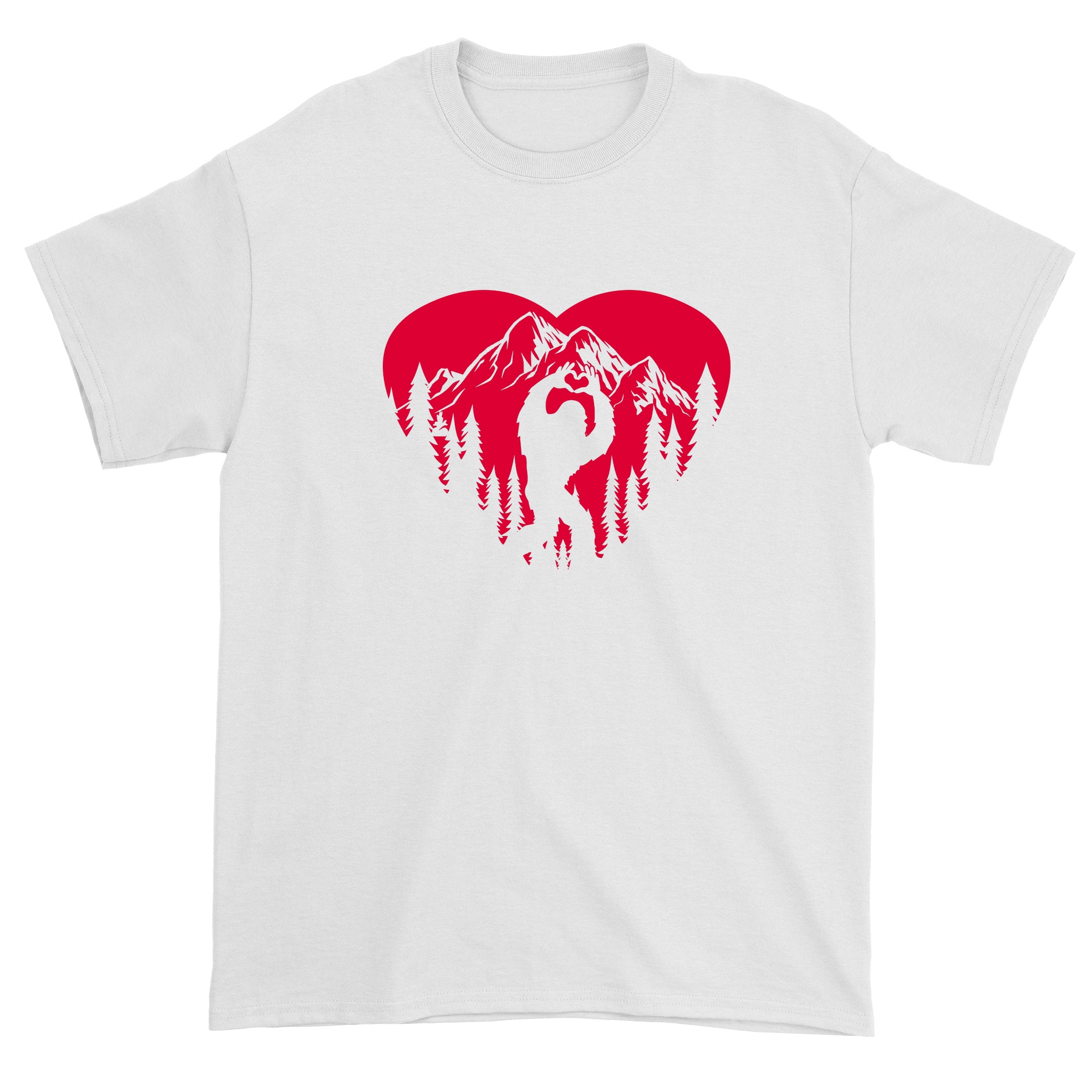 Men's Valentines Day Bigfoot Heart Sasquach Love T-Shirt