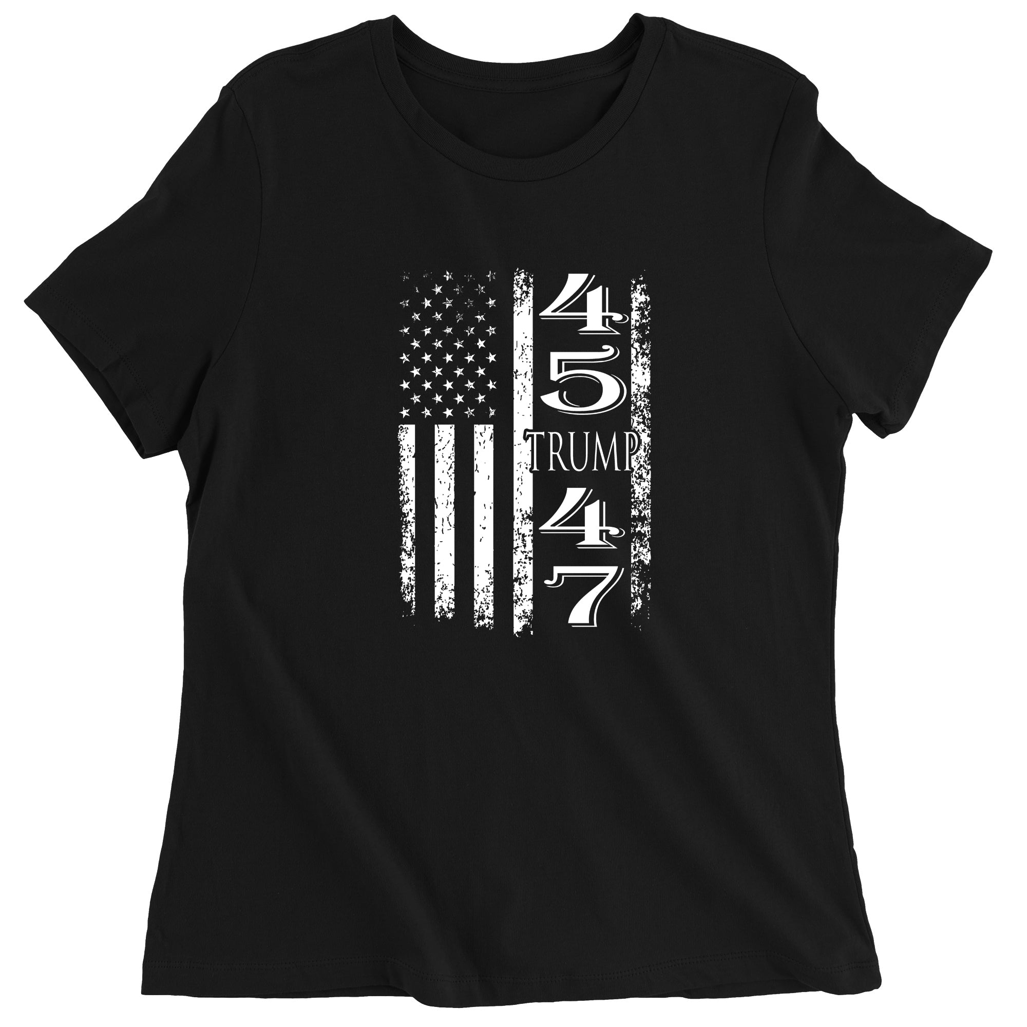 Women's Trump 45 47 American Flag T-Shirt