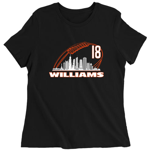 Women's Williams 18 Chicago Football Skyline T-Shirt