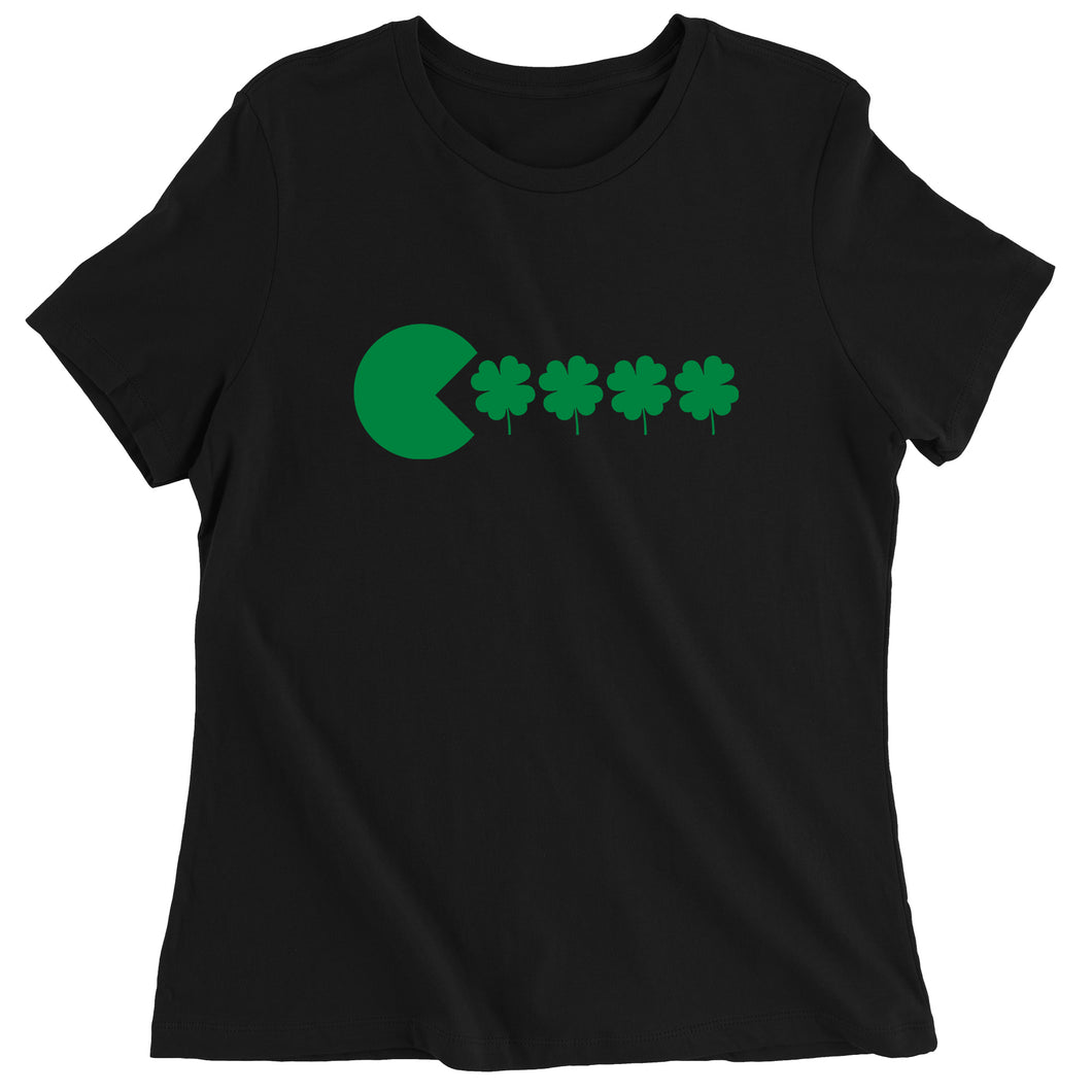 Women's St Patricks Day Funny Goofy Retro Shamrock Eater T-Shirt Shirt Tshirt