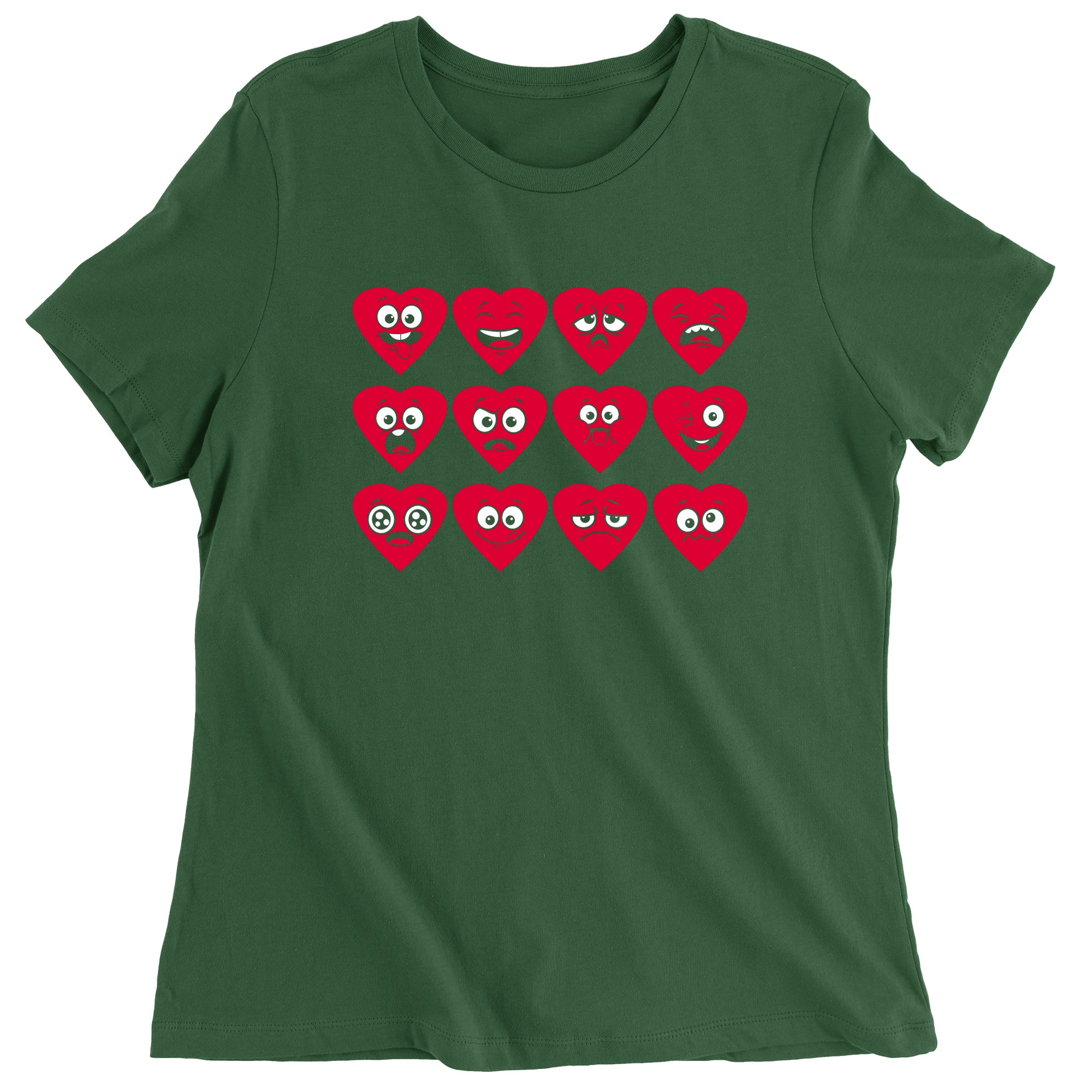 Women's Valentines Day Heart Faces T-Shirt