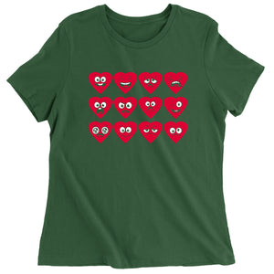 Women's Valentines Day Heart Faces T-Shirt