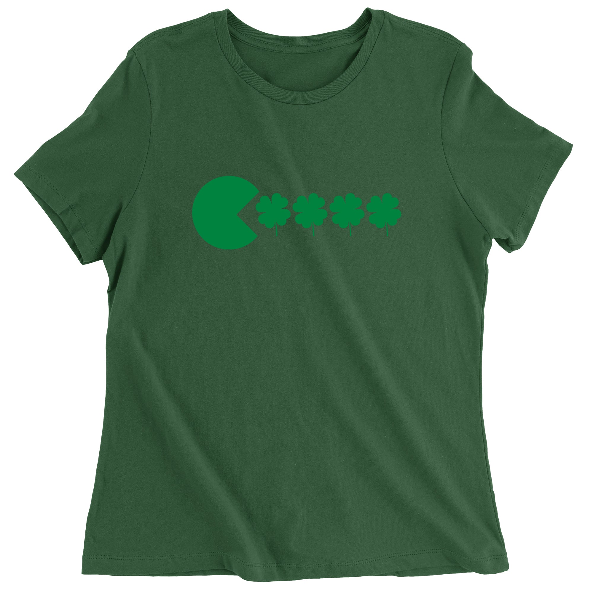 Women's St Patricks Day Funny Goofy Retro Shamrock Eater T-Shirt Shirt Tshirt