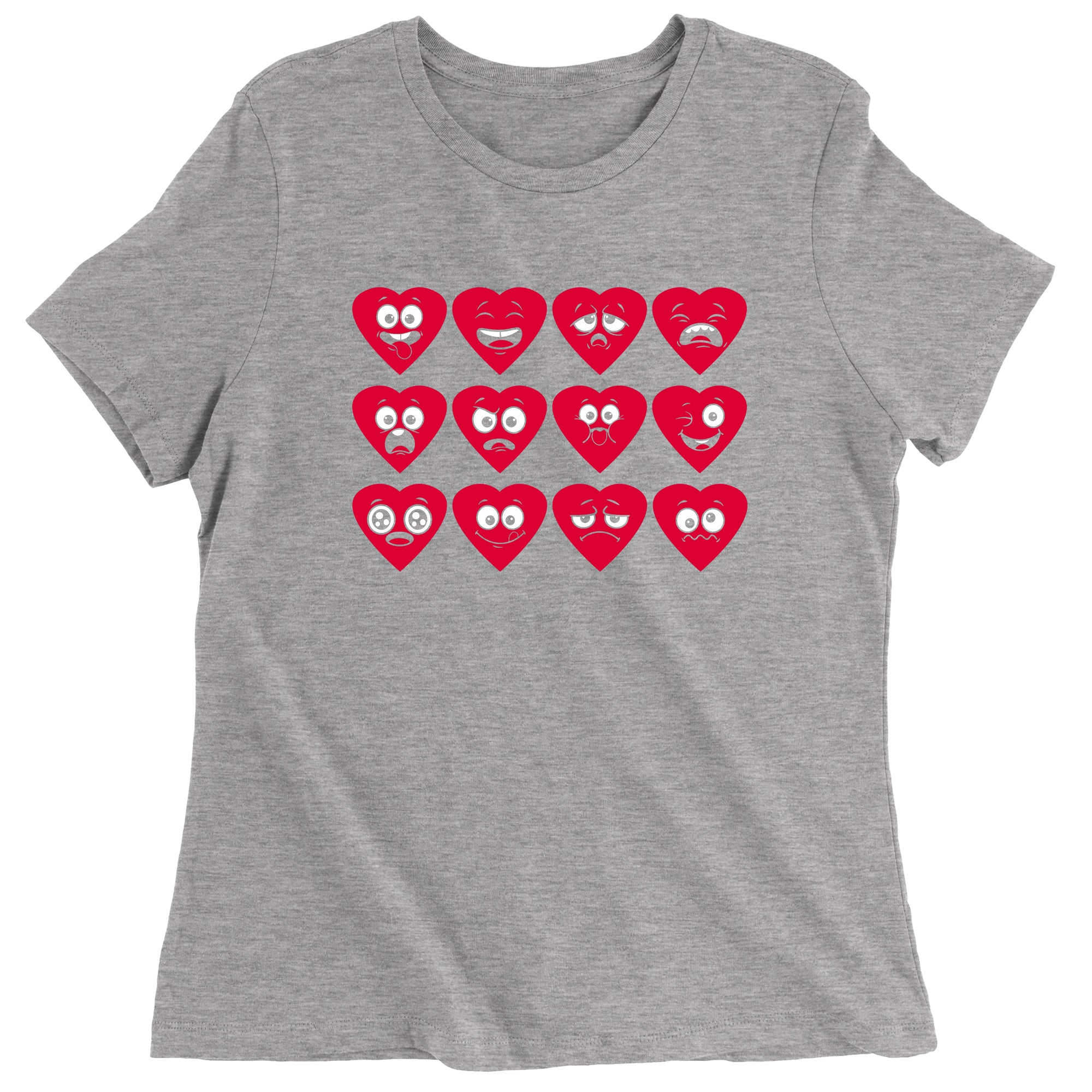 Women's Valentines Day Heart Faces T-Shirt